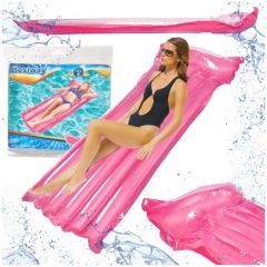   Felfújható strandmatrac úszáshoz a medence vizében BESTWAY 44013 rózsaszín 90kg 183cm