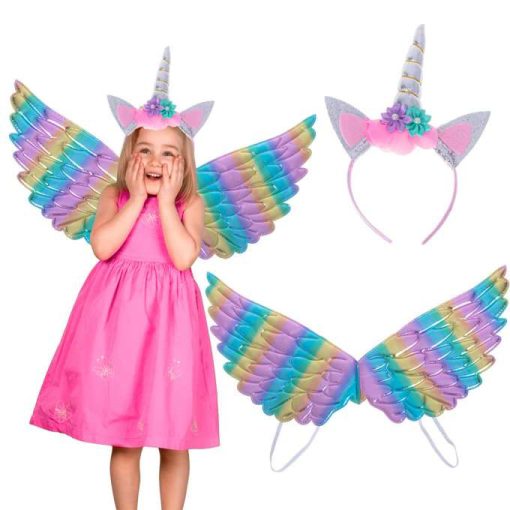 Jelmez Unicorn Outfit Wings Fejpánt