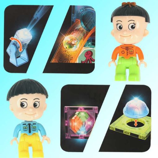 Márvány Mágnesblokkok, Világító Golyós Pálya, 202 Elem