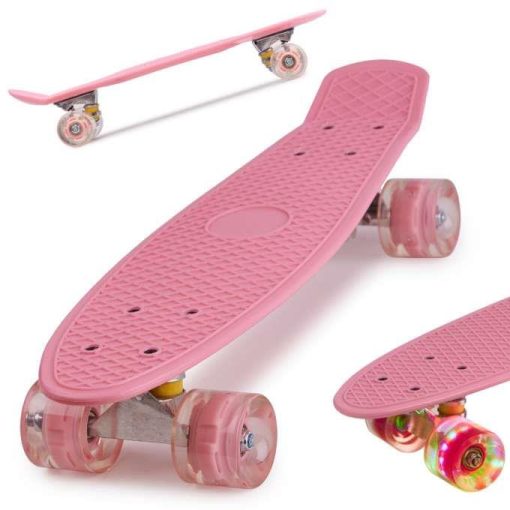 Penny Board Gördeszka Szilikon Kerekekkel, 56 Cm, Led -fény, Világoskék