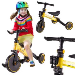   Multifunkcionális Sárga Gyermek Tricikli, Futóbicikli 4in1 Sarga