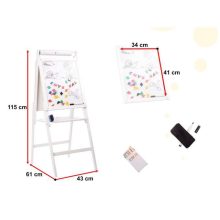 Nagy Xxl-es Fából Készült Mágneses Fehér Krétatábla 115cm