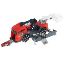 Szállító Teherautó Tir 2in1 Parkoló Vontató Tűzoltóság + 3 Autó Piros