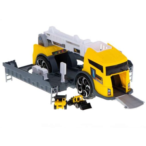 Szállító Teherautó Tir 2in1 Parkoló Vontató + 2 Autó Sárga