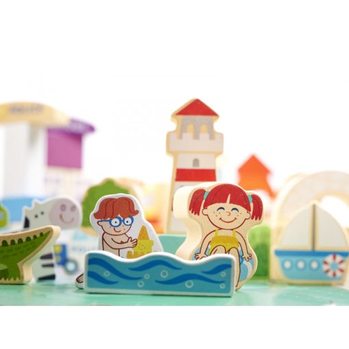 Fa Kockák- Város Építőkockák 120db