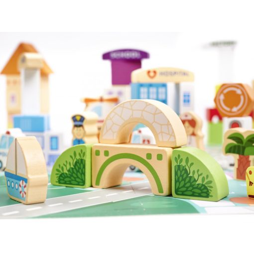 Fa Kockák- Város Építőkockák 120db