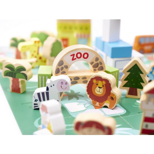 Fa Kockák- Város Építőkockák 120db