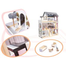 Fa Babaház Mdf + Bútor 78cm Fekete Led