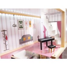 Fa Babaház Mdf + Bútor 78cm Fekete Led