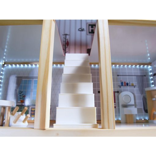 Fa Babaház Mdf + Bútor 78cm Fekete Led