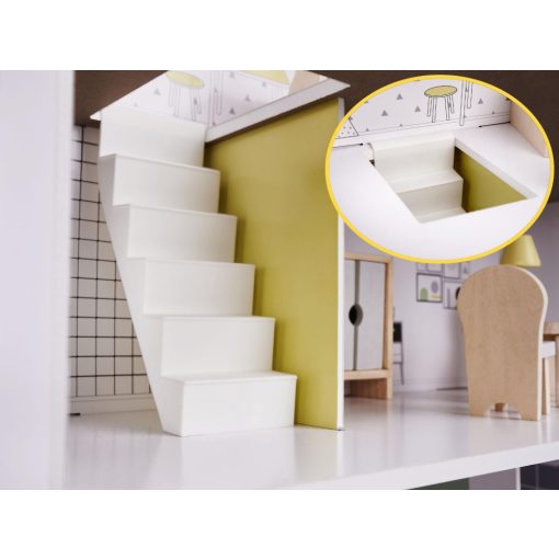 Fa Babaház + Bútor 70cm Szürke