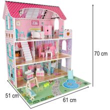 Lulilo Gardeno fa babaház kerti bútorokkal 70cm rózsaszín LED