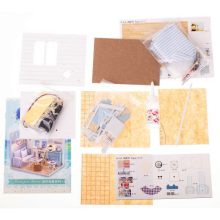 Babaház Fa Nappali Modell Összeállítás Led Diy 3016