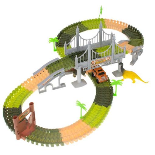 Dinoszaur Autóversenypálya Autó Készlet 228 Elemből