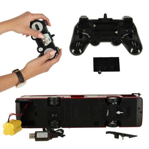 Távirányítós Busz Rc Távirányítóval, Nyíló Piros Ajtókkal