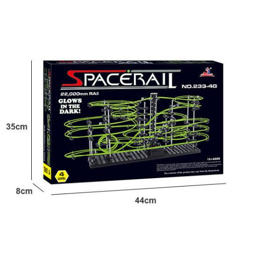 Sötétben Világító Spacerail 4-es Szintű Labdapálya Golyópálya 72cm X 34cm X 36cm