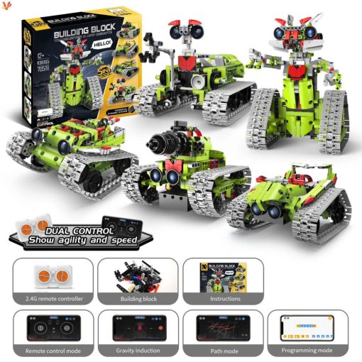 Interaktív robot programozható 5 az 1-ben távirányítóval, beltéri és kültéri használatra