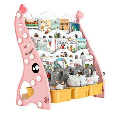    Gyerek könyvespolc Tároló dobozzal 55x25x56cm rózsaszín