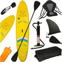 Felfújható SUP deszka úszáshoz üléssel, kiegészítőkkel, evezőkészlettel, sárga, 350 cm   Felfújható SUP deszka úszáshoz üléssel, kiegészítőkkel, evezőkészlettel, sárga, 350 cm
