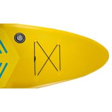 Felfújható SUP deszka úszáshoz üléssel, kiegészítőkkel, evezőkészlettel, sárga, 350 cm