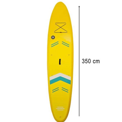 Felfújható SUP deszka úszáshoz üléssel, kiegészítőkkel, evezőkészlettel, sárga, 350 cm