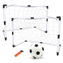 2 Az 1-ben Focikapu Szett (2db-92x65x40cm / 1db-180x120x60) + Labda + Pumpa