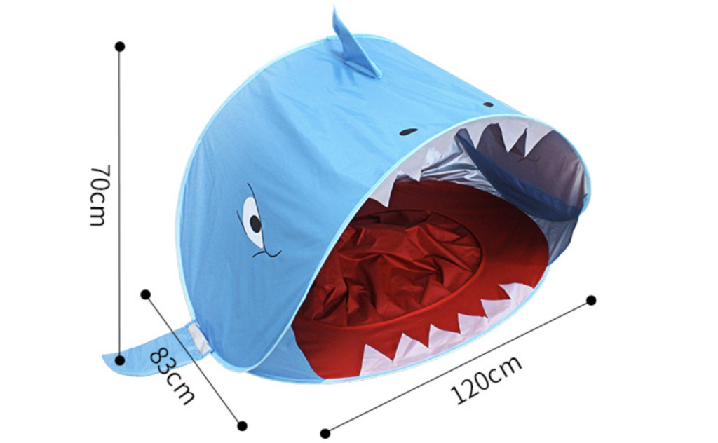 Gyermek cápa strandsátor kék